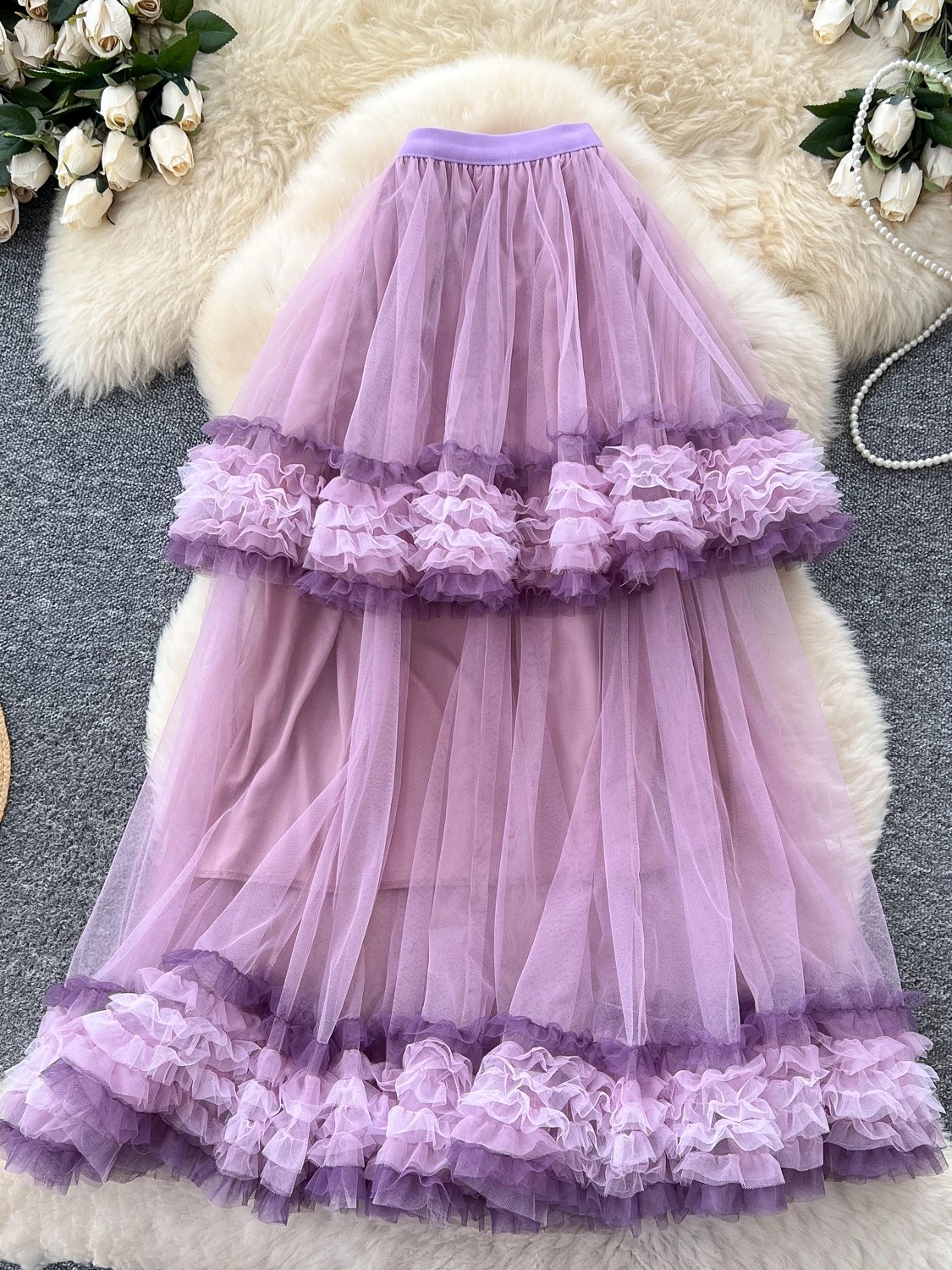 Hawaii heritage ruffle tulle skirt CS241 images